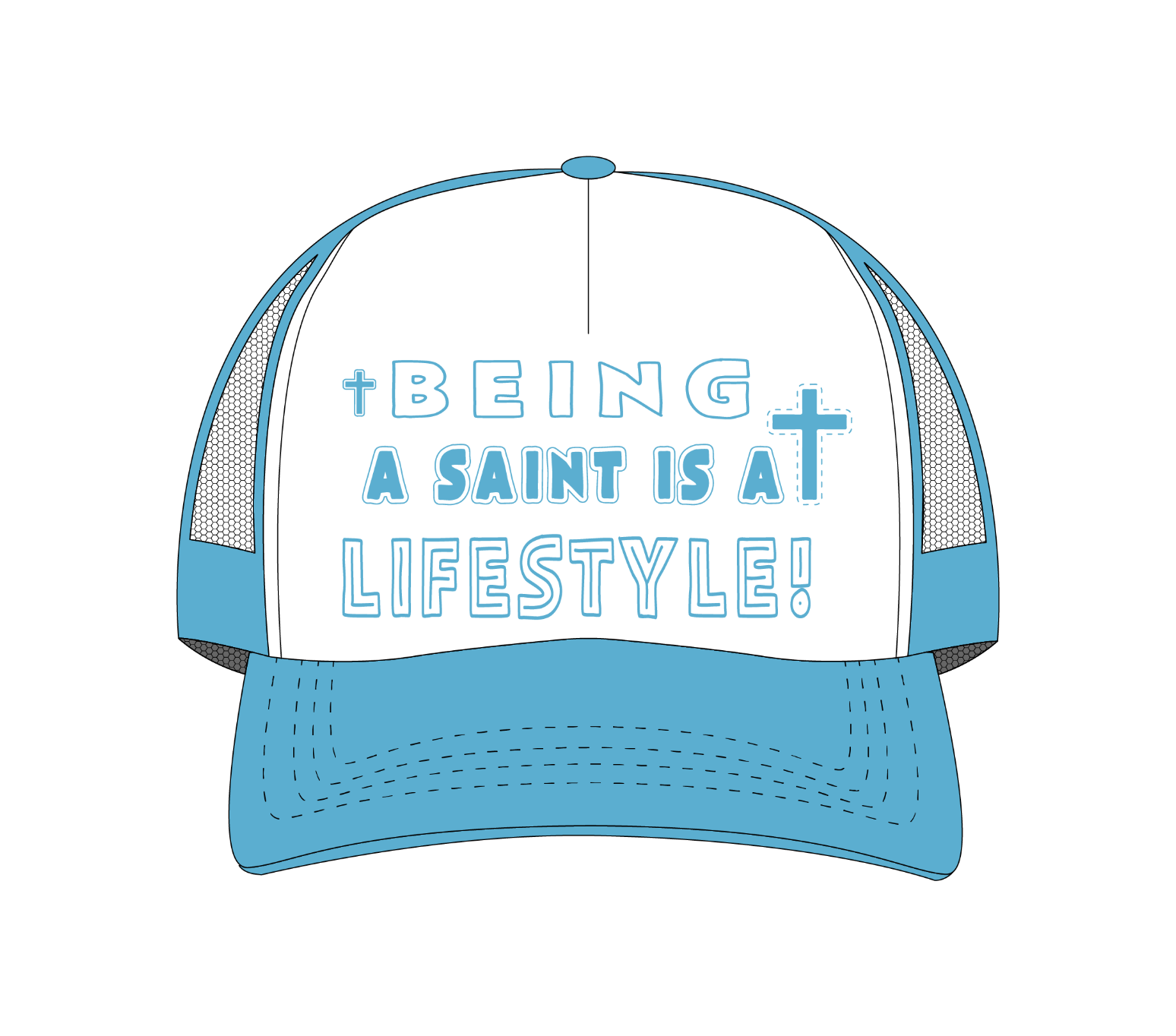 Lifestyle Trucker Hats - black, pink,baby blue & blue