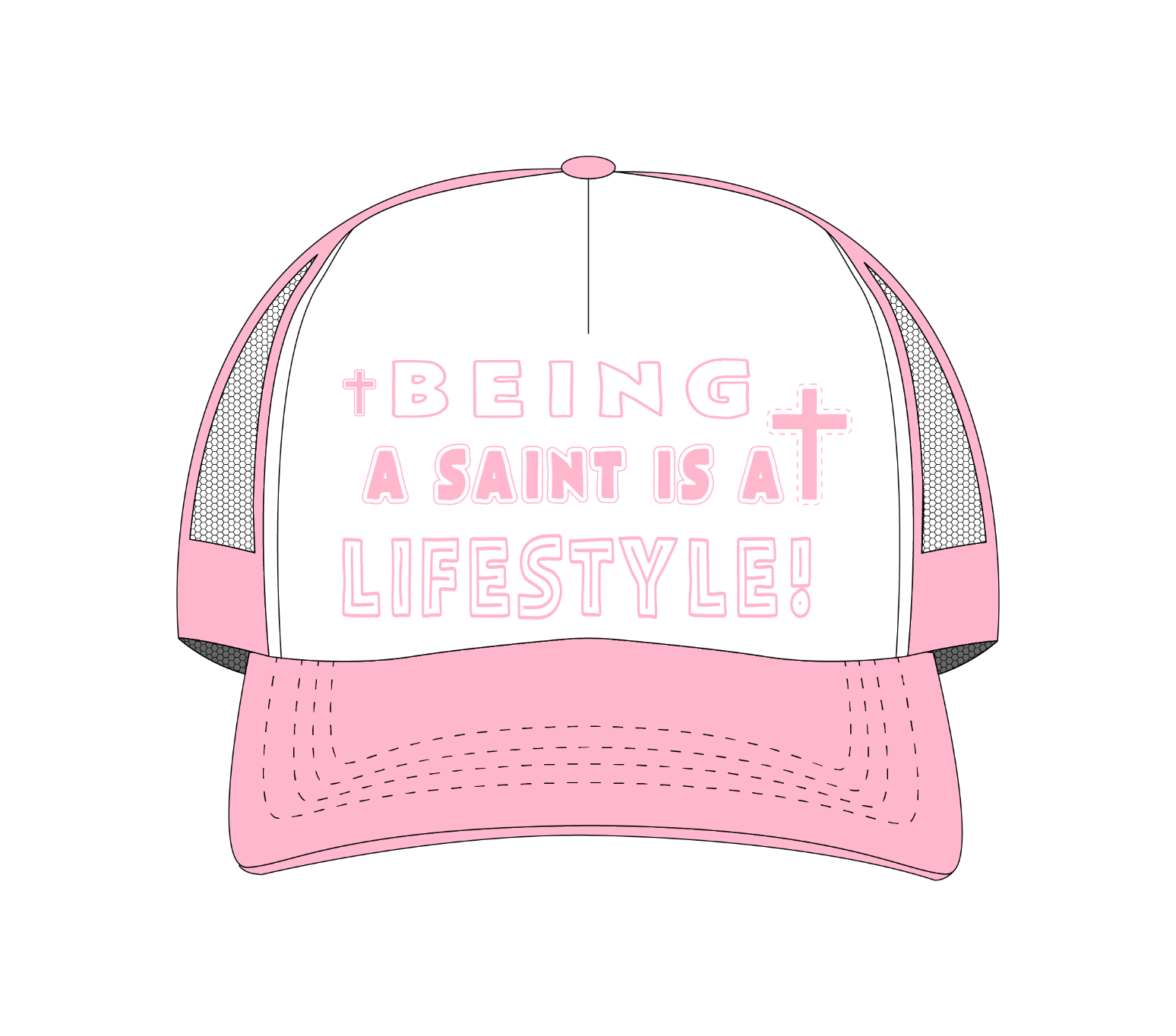 Lifestyle Trucker Hats - black, pink,baby blue & blue